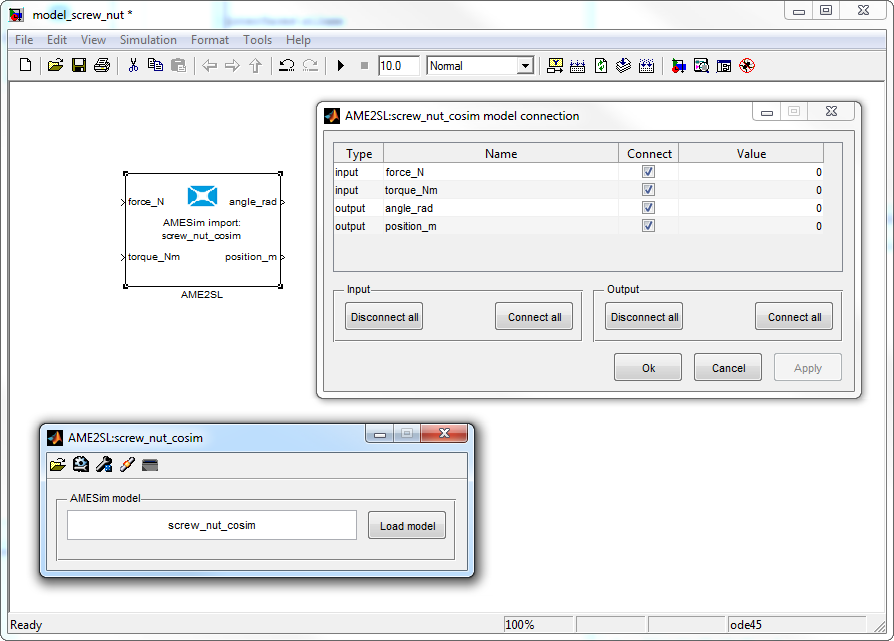 Rys. 7.29. Biblioteka AmeSim Interfaces dla Simulink Rys. 7.30. Model LMS.