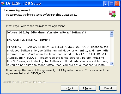 3. Kiedy na ekranie pojawi się instalator LG EzSign 2.0 Editor kliknij przycisk NEXT.