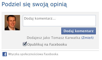 Opinie społeczne Wdrożenie opinii opartych na mechanizmach Facebook.