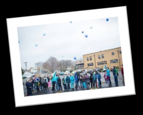 Throughout the week, the students colored Autism Awareness ribbons & hung them up around the school, the Student Council officers sold blue wristbands to be worn throughout the month of April, and