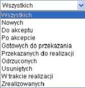 Domyślnie wyświetlone zostaną wszystkie zlecenia, posortowane według kolejności wprowadzenia.