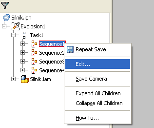 4 8. Kliknij prawym przyciskiem myszki na pozycję Sequence1 w celu otworzenia okna kontekstowego. Wybierz w oknie kontekstowym opcję Edit. 9.
