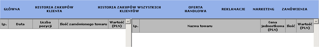 ZAMÓWIENIA W części Zamówienia można przeglądać złożone zamówienia dla wybranego Klienta.