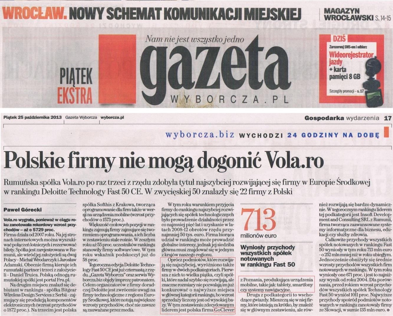 Gazeta Wyborcza Polskie firmy nie mogą dogonić Vola.ro Rumuńska spółka Vola.