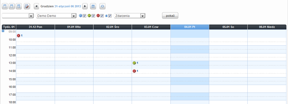 Kalendarz grupowy CRM7: Interaktywny kalendarz grupowy Interaktywny kalendarz grupowy ułatwia szybkie planowanie oraz łatwą organizację pracy, umożliwiając użytkownikowi szybki dostęp do zadań na