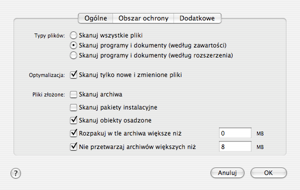 O C H R O N A A N T Y W I R U S O W A S Y S T E M U P L I K Ó W K O M P U T E R A 3. W oknie, które zostanie otwarte, wybierz zakładkę Ogólne (patrz rysunek poniżej). Rysunek 18: Moduł Ochrona plików.