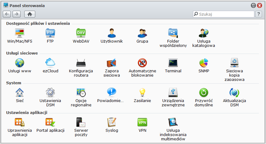 Ponowne uruchamianie i zamykanie Synology DiskStation Przewodnik użytkownika Kliknij Uruchom ponownie lub Zamknij w prawym dolnym rogu Menu głównego, aby uruchomić serwer DiskStation ponownie lub go