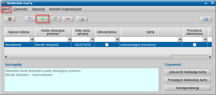 Sortowanie i filtry na listach Uwaga: W każdym oknie systemu, wybierając menu Czynności> Zeruj wszystkie filtry możemy wyczyścić wszystkie filtry (selekcja, sortowanie, parametry zdefiniowane na