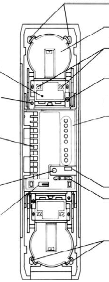 Główne śruby mocujące Soczewki Celownik Soczewki Pokrętło regulacji w poziomie Zaciski Pokrętło regulacji w pionie Diodowy wskaźnik zestrojenia (tylko AX-50/650MK II) Regulacja czasu przerwania