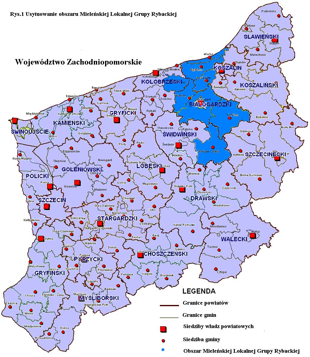 Lokalna Strategia Rozwoju Obszarów Rybackich obejmuje swym zasięgiem 8 gmin, w tym pięć gmin o charakterze wiejskim oraz trzy miejsko-wiejskim. Rysunek 1.