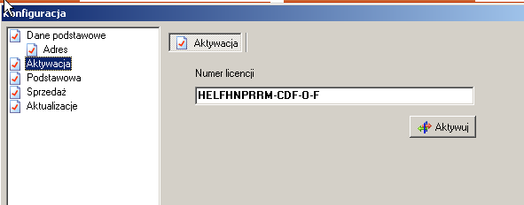 Konfiguracja użytkowników Definiowanie użytkowników i hasła służy nam do celów bezpieczeństwa naszych danych jak i do celów wydruku zalogowanego użytkownika na dokumencie. Aktywacja programu.