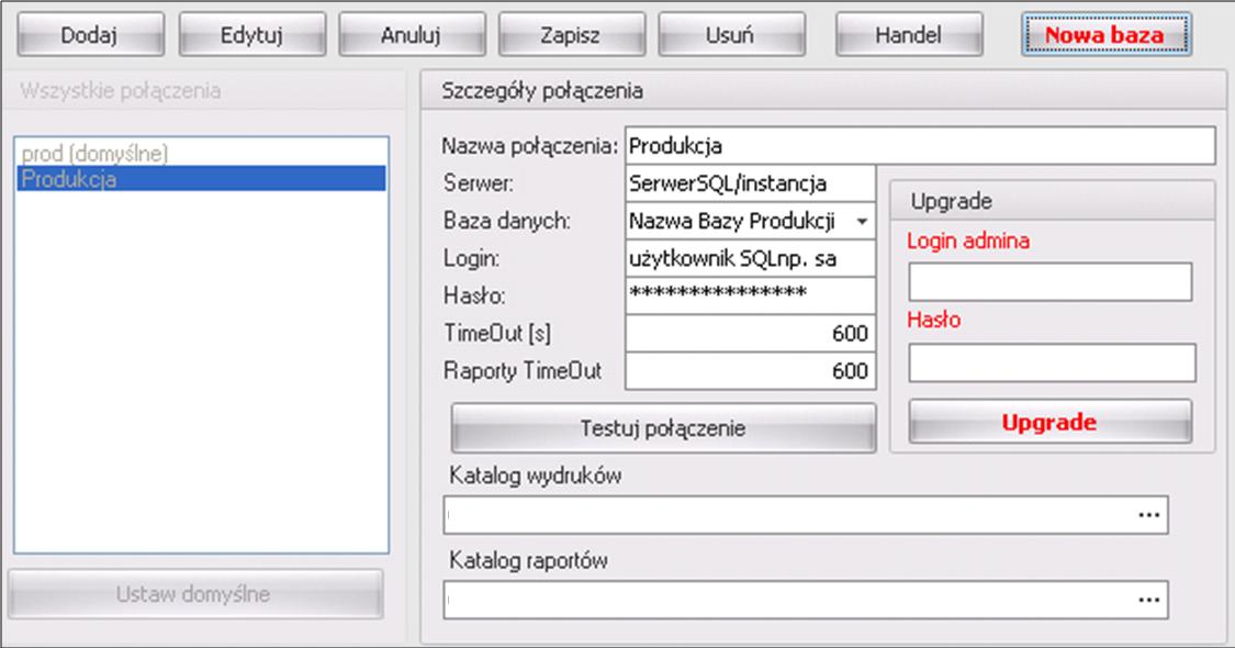 8 Konfiguracja podłączania z programem Symfonia Handel Uwaga! Poniższą konfigurację przeprowadza się wyłącznie na serwerze, który przechowuje bazę danych programu Symfonia Produkcja.