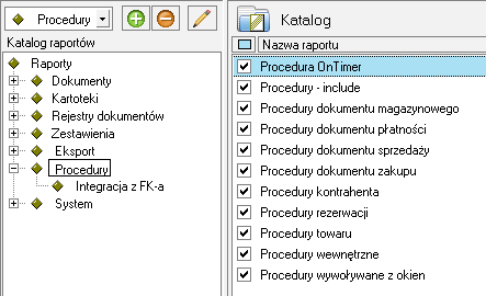 12 Rysunek 21: Raport E4WR3-Premium Wczytanie raportu Proctm (OnTimer) Kolejnym Raportem do wczytania jest raport Proctm (OnTimer). Raport wczytujemy z pozycji Kartoteki Raporty Procedury.