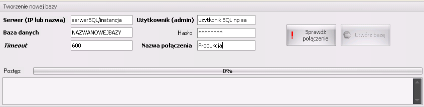 6 Tworzenie nowej bazy danych oprogramowania Symfonia Produkcja Na początku pracy należy uruchomić konfigurator połączeń z menu Start systemu Windows z zakładki Symfonia >> Symfonia Produkcja