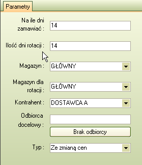 <<< Za pomocą przycisku możesz zapisać w systemie informację w jakie dni będziesz zamawiał towary z wybranej grupy producentów >>> 1) Analiza potrzeb i tworzenie planu zamówień Wybierz grupę