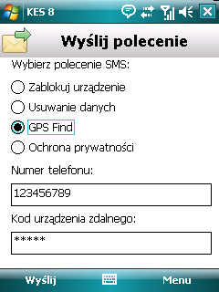 Współrzędne geograficzne urządzenia, na którym włączona jest funkcja GPS Find możesz uzyskać w następujący sposób: Użyj aplikacji firmy Kaspersky Lab dla urządzeń mobilnych, np.