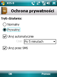 Zmiana trybu Ochrony prywatności może zająć chwilę czasu.