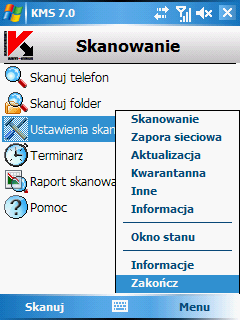 58 Kaspersky Mobile Security 7.0 Rysunek 47. Wyłączenie ochrony w czasie rzeczywistym 2. Zakończyć działanie aplikacji Kaspersky Mobile Security.