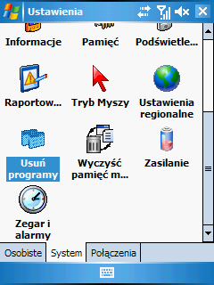 Kaspersky Mobile Security dla Microsoft Windows Mobile 59 nacisnąć przycisk Start, wybrać opcję Ustawienia, a następnie Usuń programy (Rysunek 49):