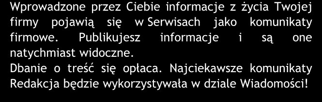 Możesz napisać tu o nowościach, zmianach w firmie, wydarzeniach, które przygotowałeś, wygranych kontraktach, organizowanych konferencjach i wielu innych rzeczach, które mieszczą się pojęciu Public