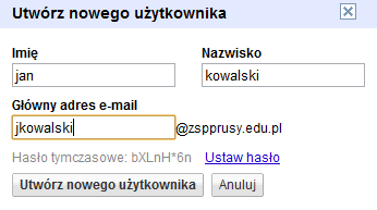 3 Tworzenie kont Po zakończeniu rejestracji i weryfikacji usługi mogliśmy utworzyć konta korzystając z panelu administracyjnego usługi.