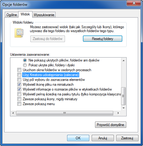 Podstawowa obsługa Tworzenie folderu udostępnionego Aby odbierać dokumenty na komputerze docelowym, należy utworzyć folder udostępniony.