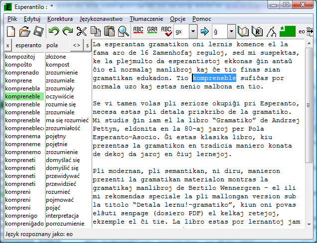 127 WIMMER - ESPERANTO EN DEK LECIONOJ Dodatek: Esperantilo Esperantilo to program komputerowy napisany przez polskiego programistę, Artura Trzewika.
