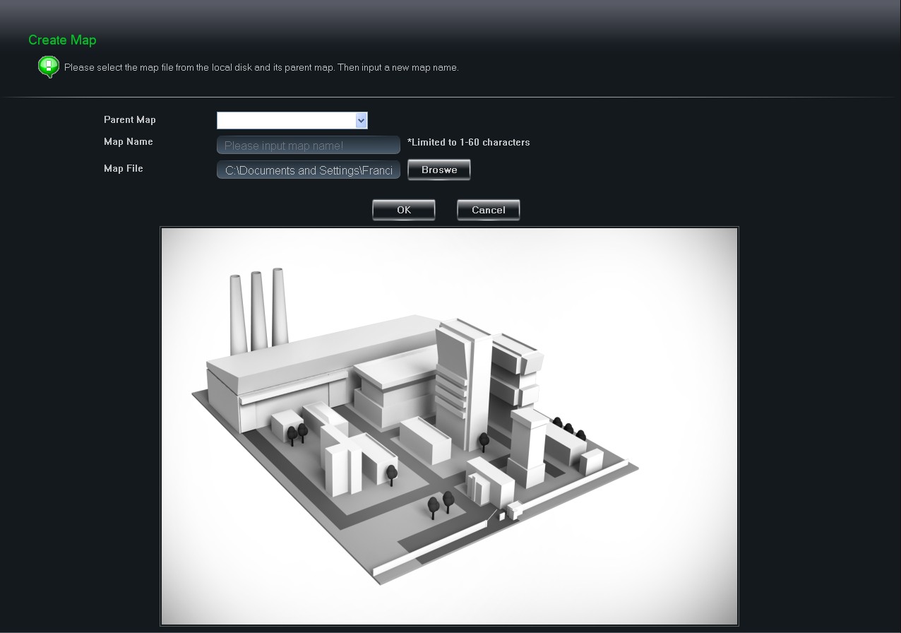 B-Viewer - manual, ver. 1.0 MAPS 8.2. Create a map In order to create a new map select Create Map File from the Control Panel panel or click the Create E-map button in the E-map panel.