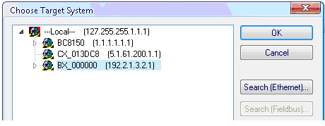 naleŝy zamknąć okno Add Route Dialog. Następnie w oknie Choose Target System naleŝy wybrać zdefiniowane wcześniej połączenie BX_000000 (Rys. 15). Rys. 13.