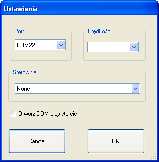 Przykład 2 Sprawdzenie komunikacji za pomocą przygotowanego do tego celu programu Terminal.