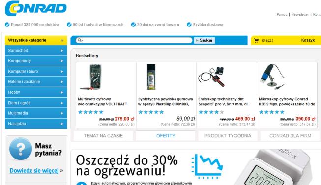 CONRAD ELECTRONICS Tłumaczenie i lokalizacja polskiej wersji sklepu internetowego dla największej w Europie sieci sklepów wysyłkowych techniki i