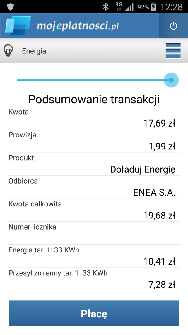 Aplikacja przekieruje użytkownika do modułu płatności MasterPass.