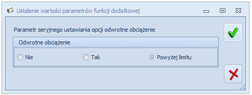 Po odznaczeniu parametru w konfiguracji, odwrotne obciążenie będzie dotyczyło wszystkich pozycji na dokumentach. Dla dokumentów wystawionych od 01.07.