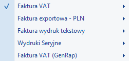 4.2.12 Wydruki tekstowe Z poziomu programu istnieje możliwość drukowania w trybie tekstowym dokumentów Faktur Sprzedaży, Paragonów, Wydań Zewnętrznych oraz Przyjęć Zewnętrznych.