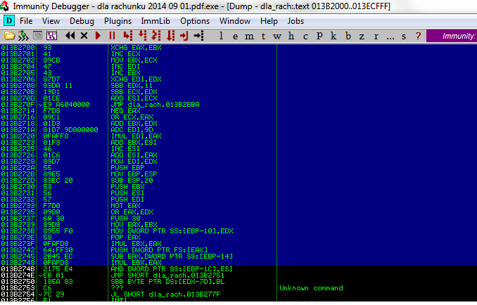 Shellcode jest kopiowany z danych programu do dynamicznie zaalokowanego obszaru pamięci (Marshal.Copy(MAjlWgp.nmsyypaiA, 0, num, MAjlWgp.nmsyypaiA.Length);).