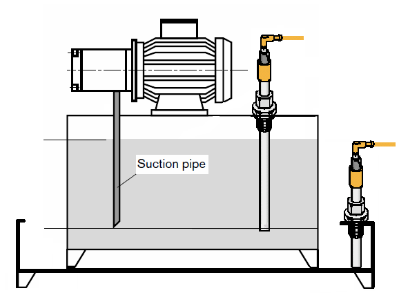 Kontrola poziomu w zasilaczach hydraulicznych LI (1) ochrona przed suchobiegiem