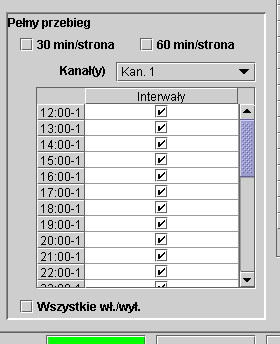 Pełen przebieg Pełen przebieg jest wydrukiem całego EKG zarejestrowanego w czasie badania Holtera w zminiaturyzowanej formie. Każda strona jest oznaczona czasem dnia (na lewym marginesie).