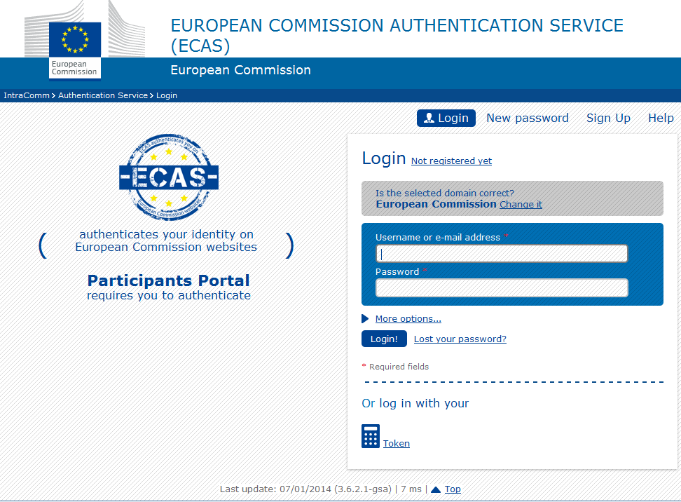Rejestracja w ECAS (Systemie Uwierzytelniania Komisji Europejskiej) Jeśli wcześniej nie korzystali Państwo z żadnej platformy internetowej Komisji Europejskiej, najprawdopodobniej będą Państwo