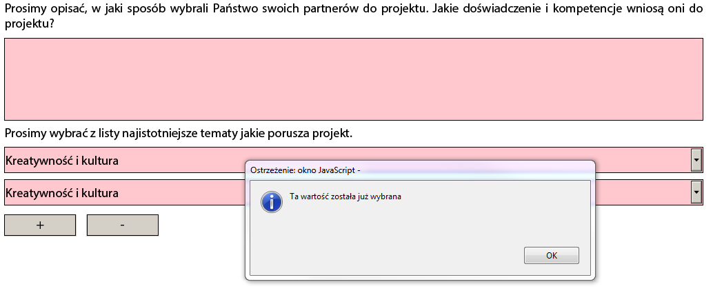 Zduplikowanie numeru identyfikacyjnego PIC instytucji uczestniczącej Numer identyfikacyjny PIC wykorzystany dla jednej z instytucji uczestniczącej nie może być wykorzystywany dla innych