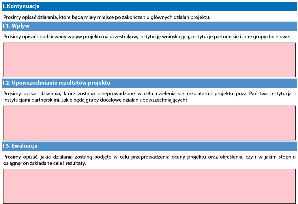 Część Szczegółowy opis działań Edukacja szkolna i edukacja dorosłych Podczas wypełniania formularza wniosku Mobilność kadry edukacji szkolnej i Mobilność kadry edukacyjnej dorosłych powinni Państwo