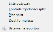 Rysunek 26 Lista pożyczek Pod drukarką są również dostępne