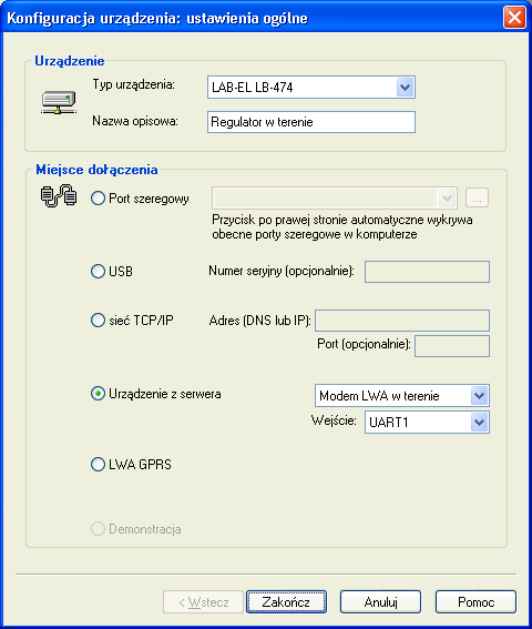 Interfejs LB-431 instrukcja użytkowania 9 Rysunek 11: Konfiguracja interfejsu LB-431 do po l aczenia przez proxy.