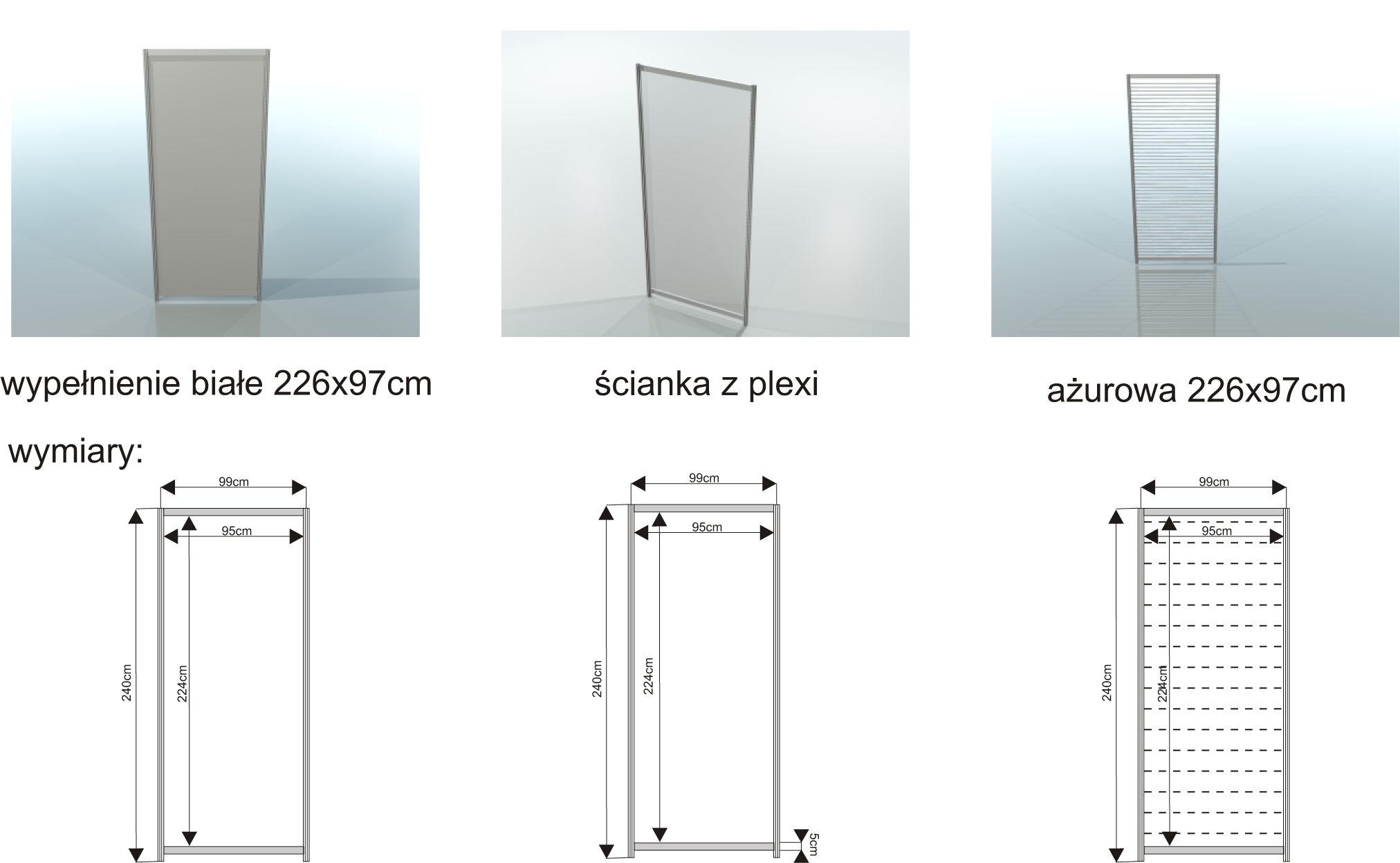 ażurowa 226 x 97 cm 64 zł Niniejszą ofertę stoiska zabudowanego można dostosować do każdej wielkości wynajętej