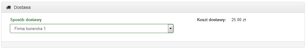 9.1.4. Dostawa W pierwszej kolejności należy wybrać sposób dostawy z listy rozwijanej.