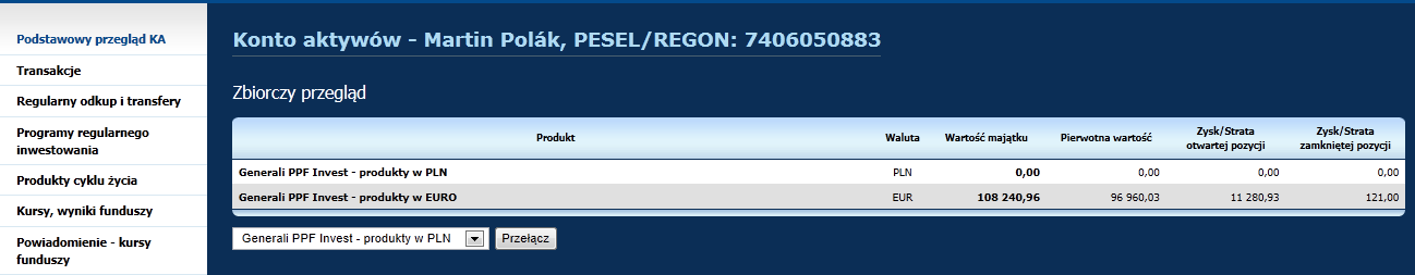 2. Co można znaleźć na stronie głównej? a) W prawym rogu zobaczysz swoje imię, nazwisko, numer umowy oraz możliwość wylogowania.