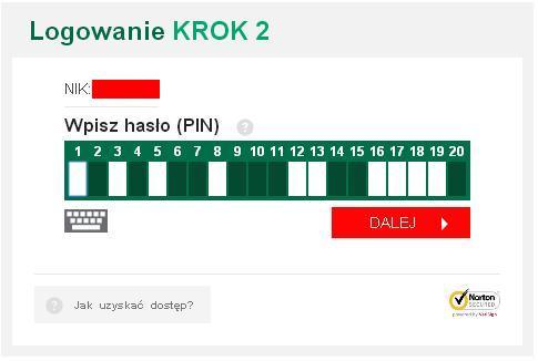 WYSOKIE BEZPIECZEŃSTWO Bankowość elektroniczna MF+ gwarantuje bezpieczeństwo dostępu do usługi za pomocą: NIK (Numer Identyfikacyjny Klienta) Hasło maskowane Hasło