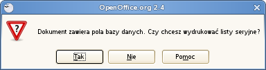 4-65 Plik powinien pojawić się na liście dostępnych baz danych. Z ramki zatytułowanej Typ wybieramy Pole listu seryjnego.