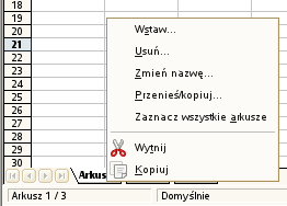 4-50 Program Calc można również uruchomić bezpośrednio z otwartego okna innego podprogramu OpenOffice, wybierając Plik Nowy Arkusz kalkulacyjny. 4.3.
