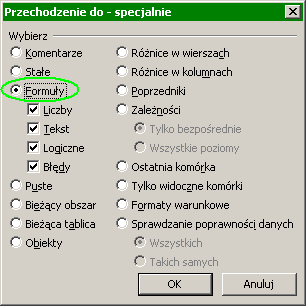 Trik 4 Szybkie oznaczenie wszystkich komórek z formułami Pobierz plik z przykładem http://www.excelwpraktyce.pl/eletter_przyklady/eletter140/4_oznaczenie_formul.