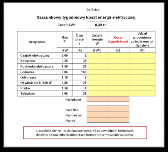 Temat 24 : Elektroniczne liczydło formuły matematyczne. 1. Adresowanie komórek: a) adresy względne (np.